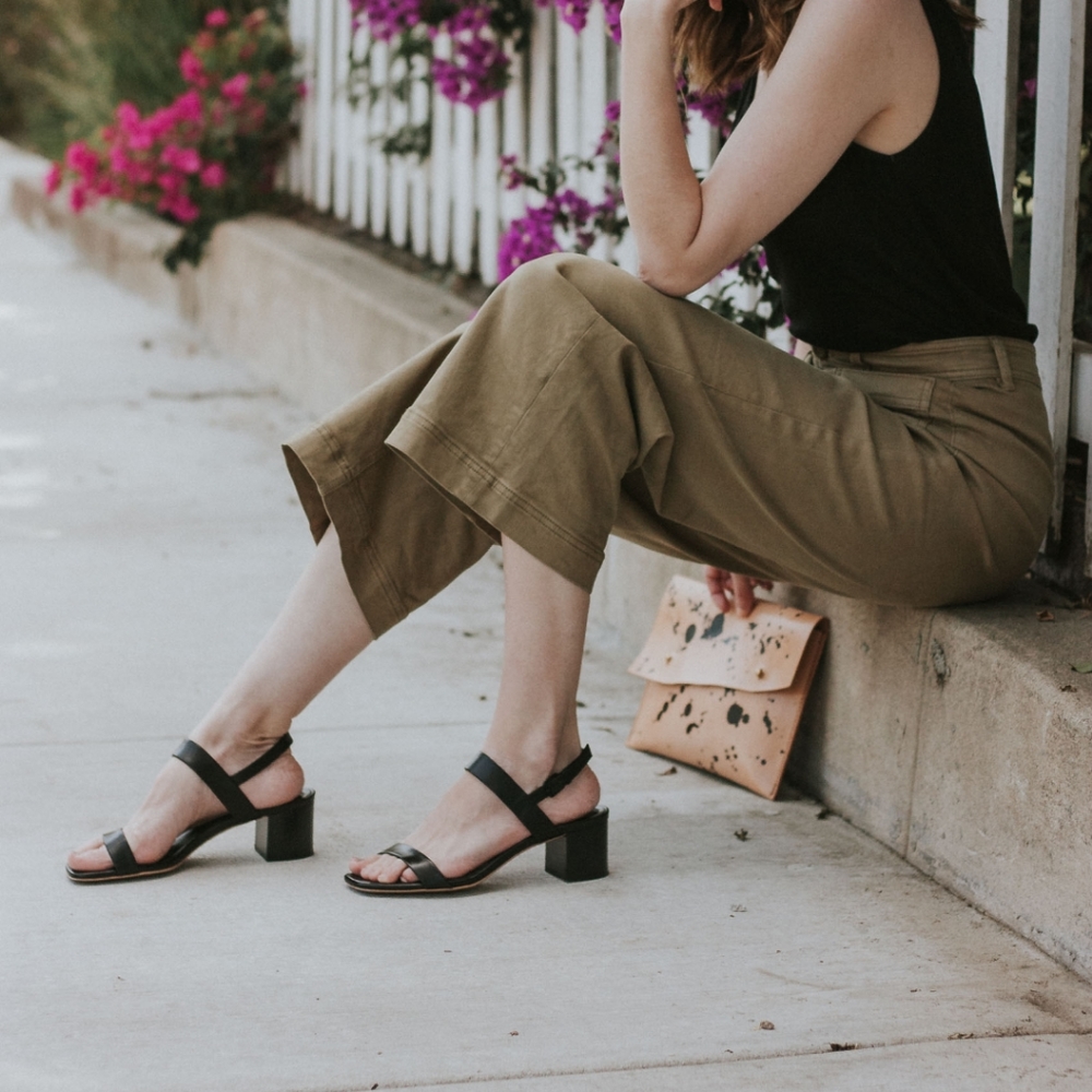 Everlane Double Strap Block Heel Sandal